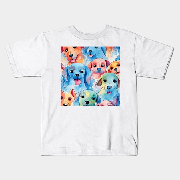 Happy Dogs Kids T-Shirt by Liana Campbell